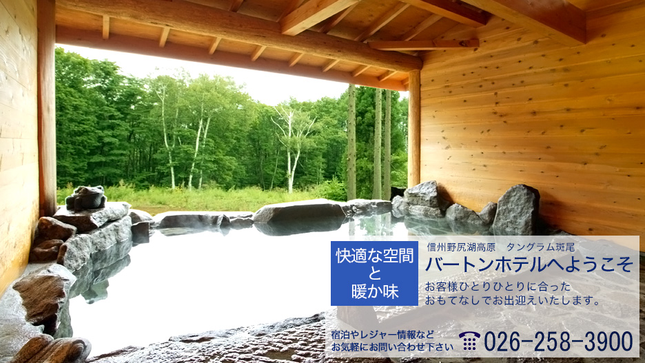 長野の風景を観る露天風呂