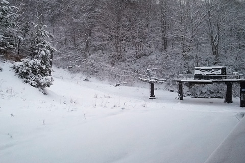 リフト前の雪景色